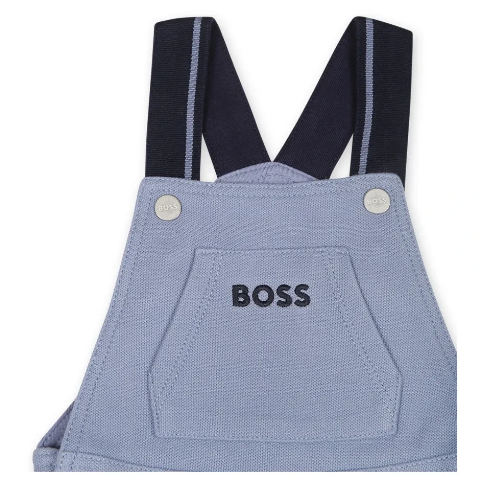 Lichtblauwe Katoenen Piqué Overalls