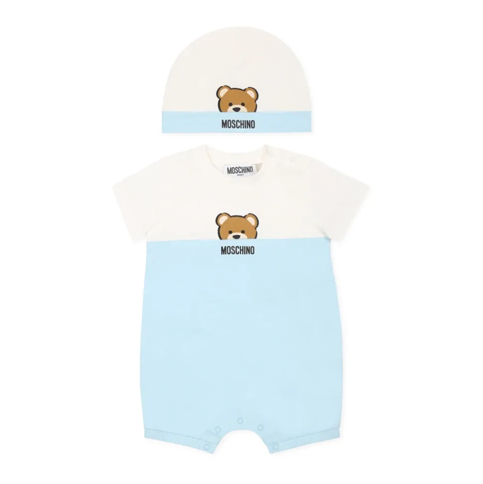 Lichtblauwe Romperset met Teddybeer