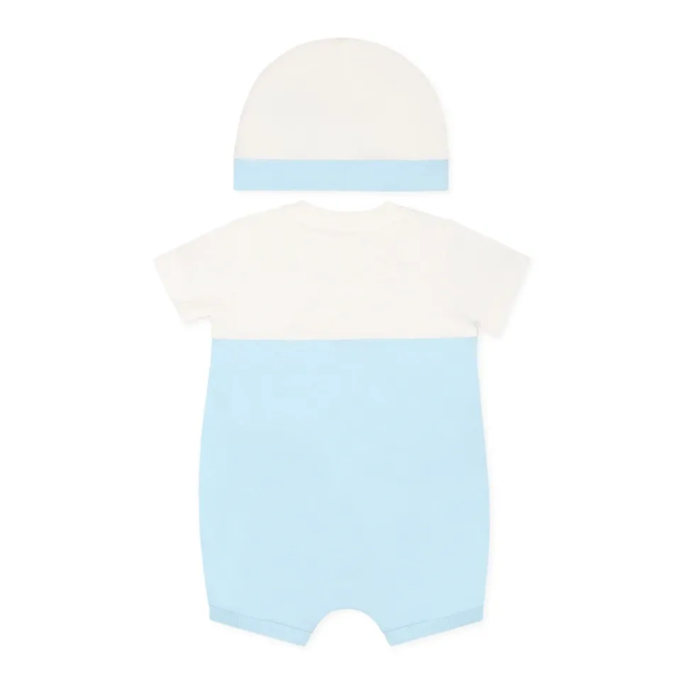 Lichtblauwe Romperset met Teddybeer