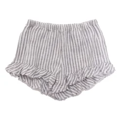 Linnen set met gestreepte shorts