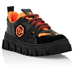 Lo-Top Sneakers Mix Materialen Hexagon Neon