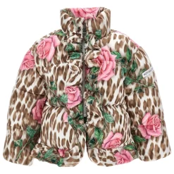Luipaard Rozen Puffer Jas Multicolor