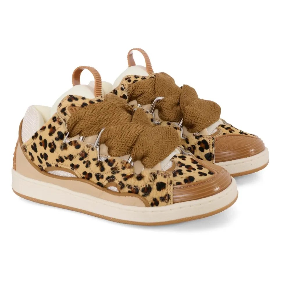 Luipaardpatroon Beige Sneakers