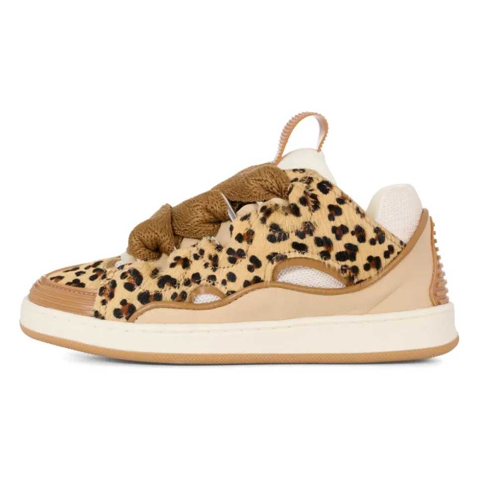 Luipaardpatroon Beige Sneakers