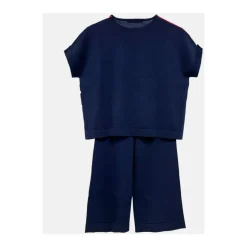 Marineblauwe Gebreide Set