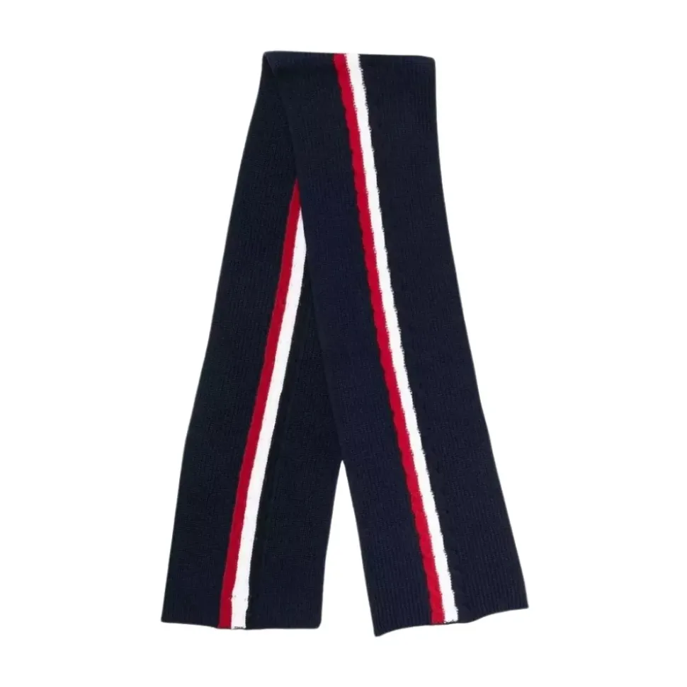 Marineblauwe Sjaal met Kleurrijk Patroon