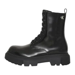 Meisjes Zwarte Winter Veterschoenen Platform Laarzen