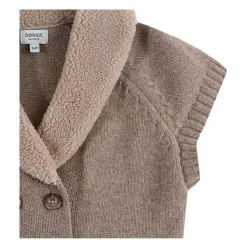 Merino Wol Bruine Mouwloze Trui