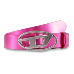 Metallic Leren Riem met D-Logo