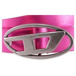 Metallic Leren Riem met D-Logo