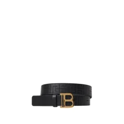 Monogram Leren Riem met Metalen Gesp