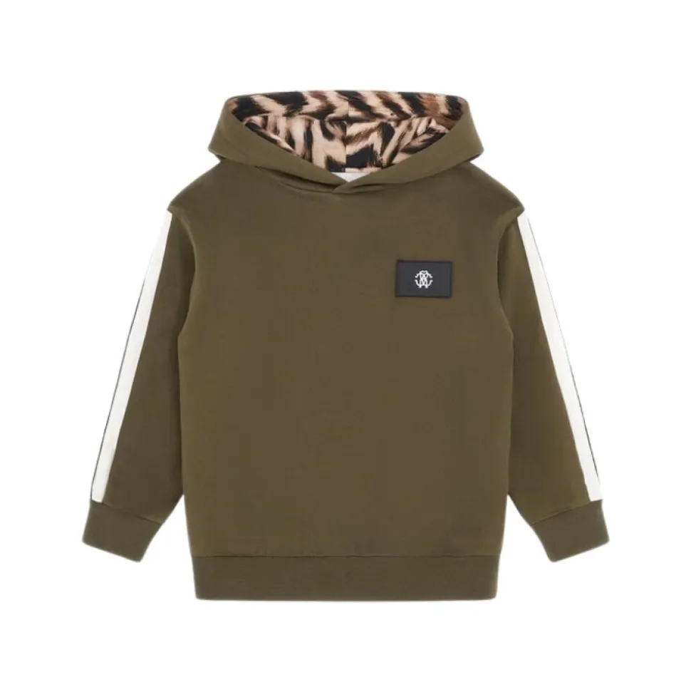 Monogram Tag Katoenen Hoodie met Tijgerhuid