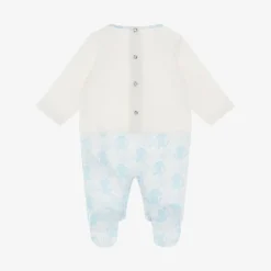 Monogram-Borduurwerk Babygrow Set Lichtblauw