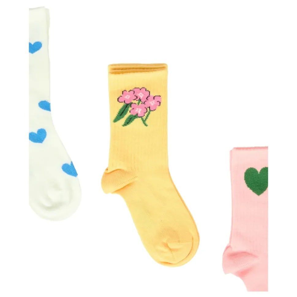 Multicolor Hart Bloem Sokkenset