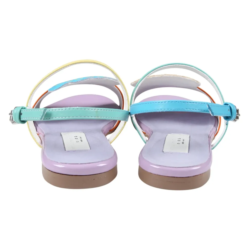 Multicolor Schelp Sandalen met Gesp Sluiting