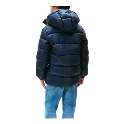 Navy Essential Gewatteerde Jas