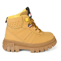 Okergele Enkellaarzen met Faux Fur