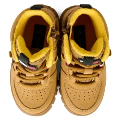 Okergele Enkellaarzen met Faux Fur