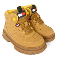 Okergele Enkellaarzen met Faux Fur