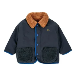 Omkeerbare Kinderjas Blauw Geborduurd Logo