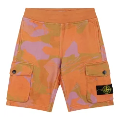Orange Camo Compass Patch Shorts