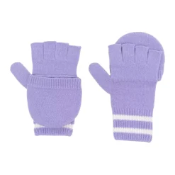 Paarse Gestreepte Gebreide Handschoenen