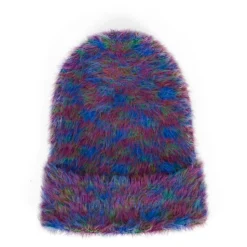 Paarse omgeslagen muts met logopatch