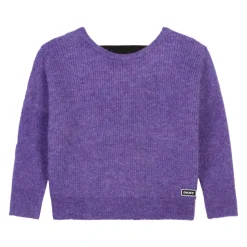 Paarse trui met lange mouwen