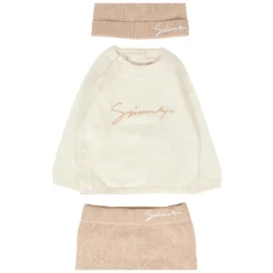 Pasgeboren Gebreide Set Beige Trui Broek