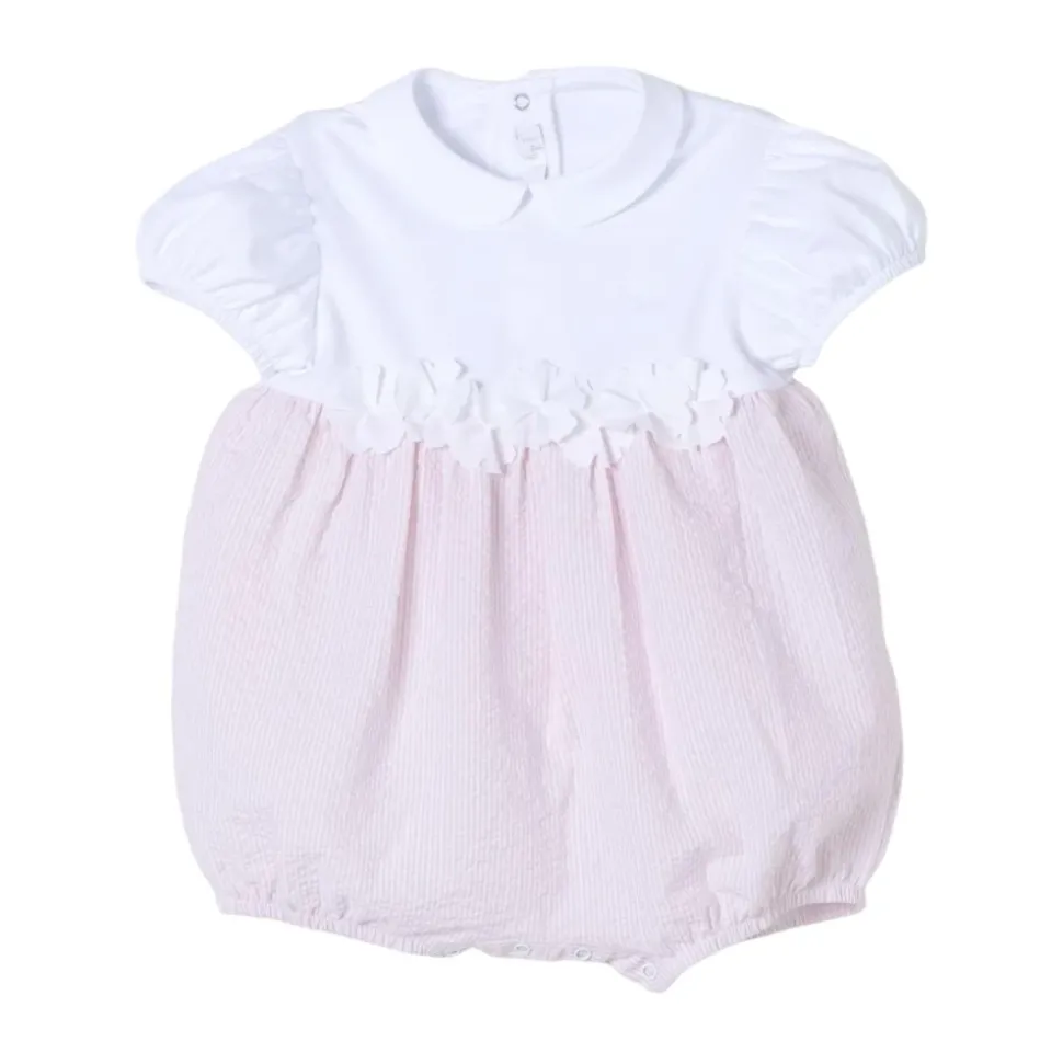 Peter Pan Kraag Romper Korte Mouwen