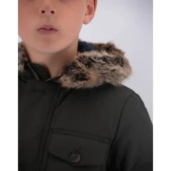 Piumino lungo con doppia chiusura bottoni e zip