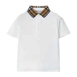 Polo Shirt met Ruitjeskraag en Korte Mouwen