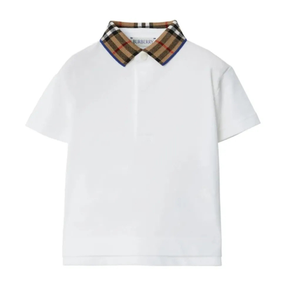 Polo Shirt met Ruitjeskraag en Korte Mouwen