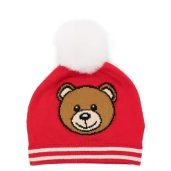 Pompon Gebreide Muts met Teddy Logo