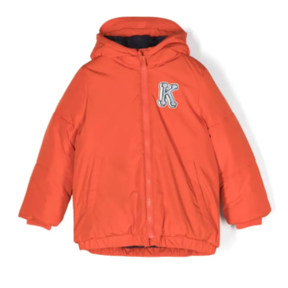 Puffer Jacket Peach Logo Patch