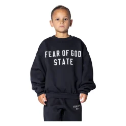 Retro Fleece Crewneck in Jet Black