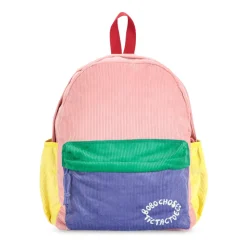 Ribfluwelen rugzak met geborduurd logo