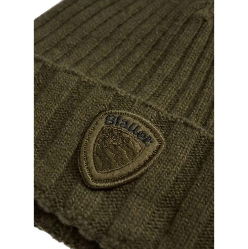 Ribgebreide Beanie met omslag