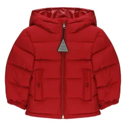 Rode Baby Donsjas Capuchon Rits
