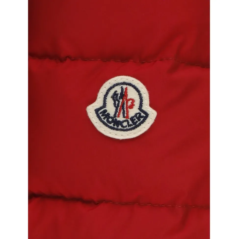 Rode Baby Donsjas Capuchon Rits