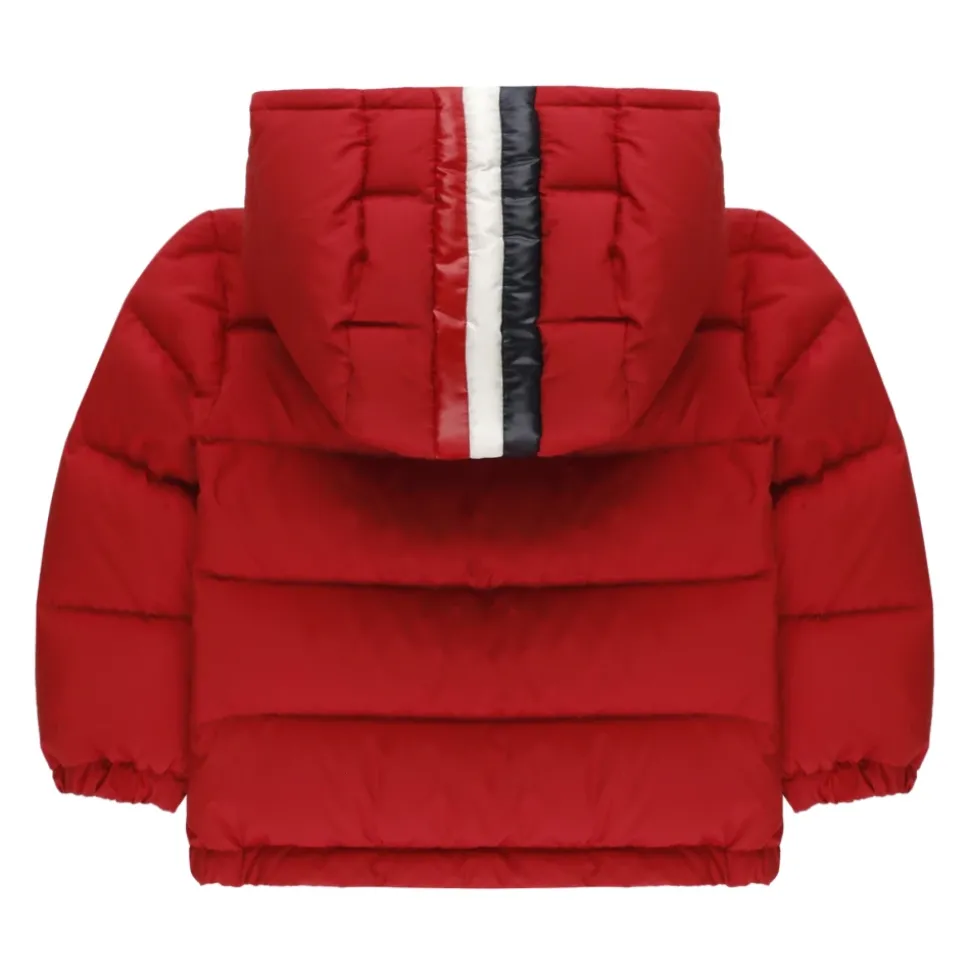 Rode Baby Donsjas Capuchon Rits