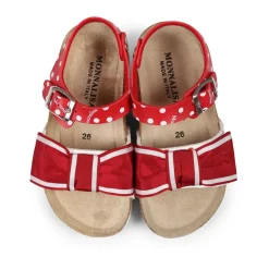 Rode sandalen met grosgrain strik