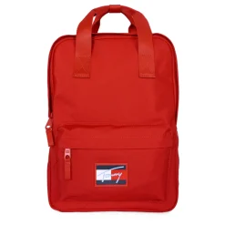 Rode Stoffen Rugzak met Logopatch