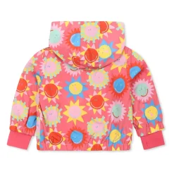 Rode windjack met zonprint