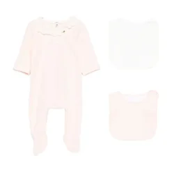 Roze Baby Pyjama en Slabbetjes Set