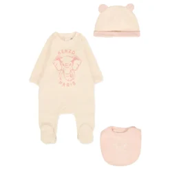 Roze Babypakje Slabbetje Muts Set