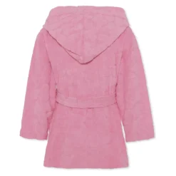 Roze badjas met terry hartjes