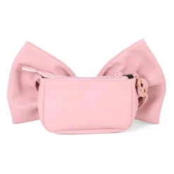 Roze Eco-Leren Elegante Tassen met Strik