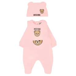 Roze Fleece Baby Rompers Set