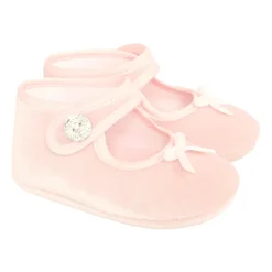 Roze Fluwelen Balletschoenen met Strik